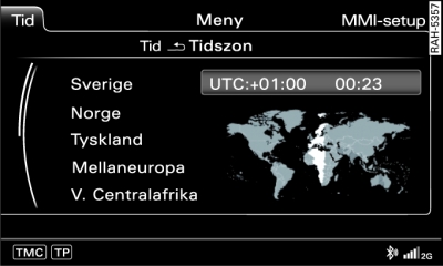 Ställa in tidszon